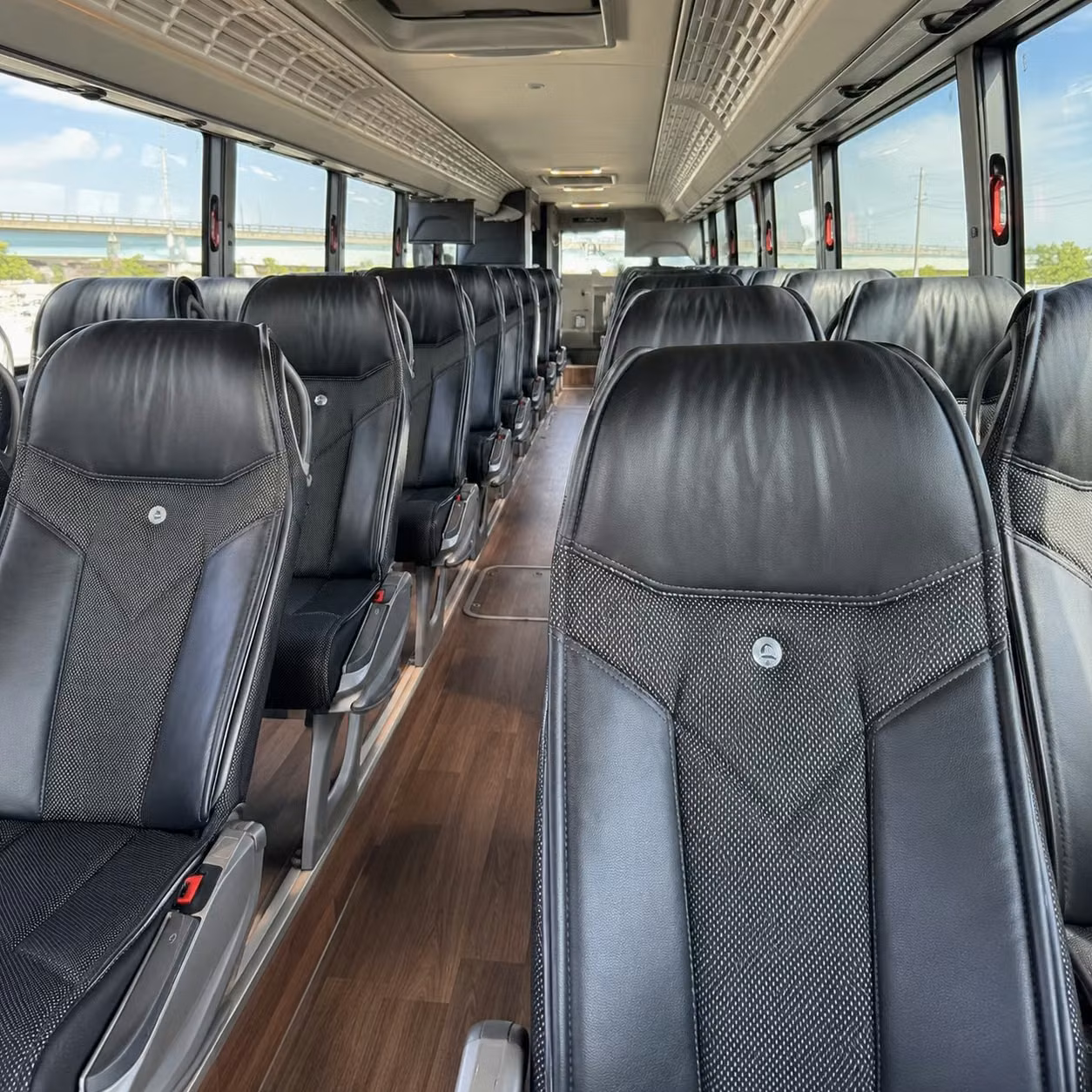 vista charter bus rental inside