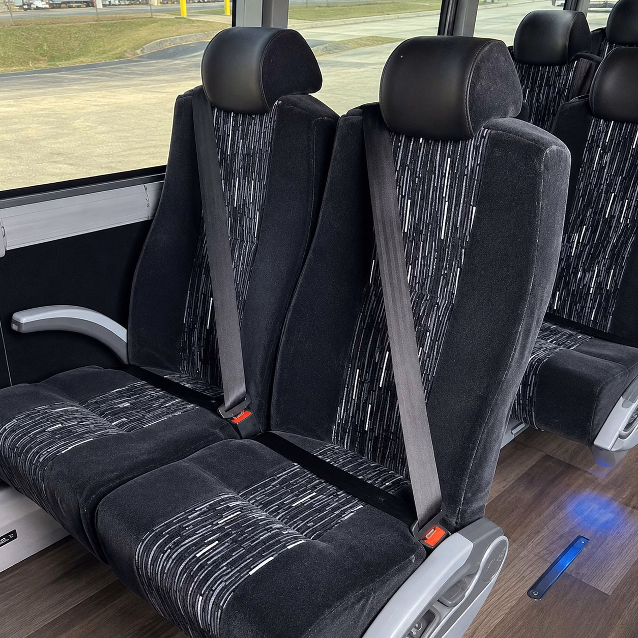 vista charter bus rental interior